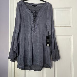 Rock & Republic Bluish/Grey Bell Sleeves XS